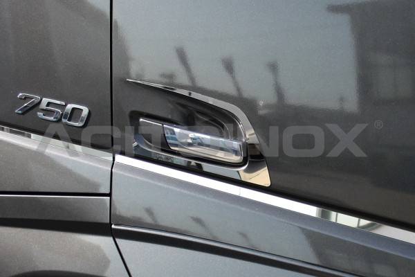 kit 4 pieces Stainless Steel polished Chrome Side Mirror covers VOLVO FH 12 13 