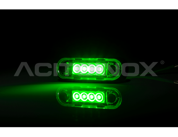 Led perimetrale 4 LED VERDE 12-36V
