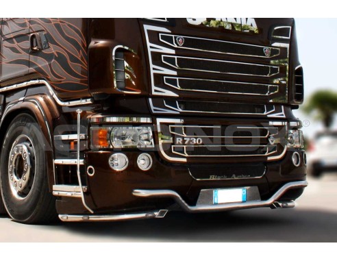 Central bar with license plate holder | Suitable for Scania New R