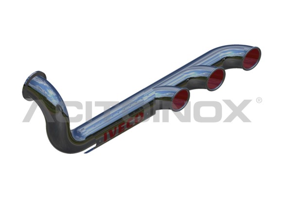 EXHAUST PIPE WITHOUT AIR INTAKE 3 OUTPUTS | IVECO STRALIS CUBE